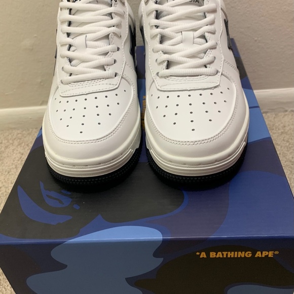A Bathing Ape Bape Sta JJJJound White Navy Size 7 - Picture 4 of 14